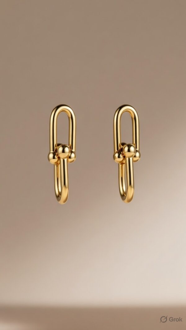 Sphere Link Earrings · Gold