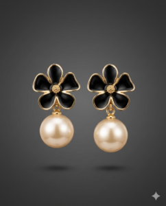 Black Enamel & Pearl Drops