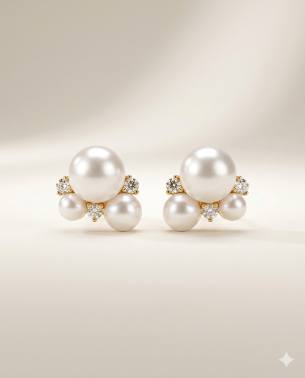 Large Pearl and Crystal Studs