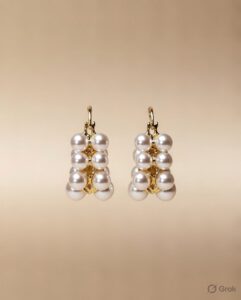 Multi-Pearl Cluster Hoop Earrings in 18K Gold